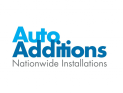 A two toned blue Auto Additions Nationwide logo