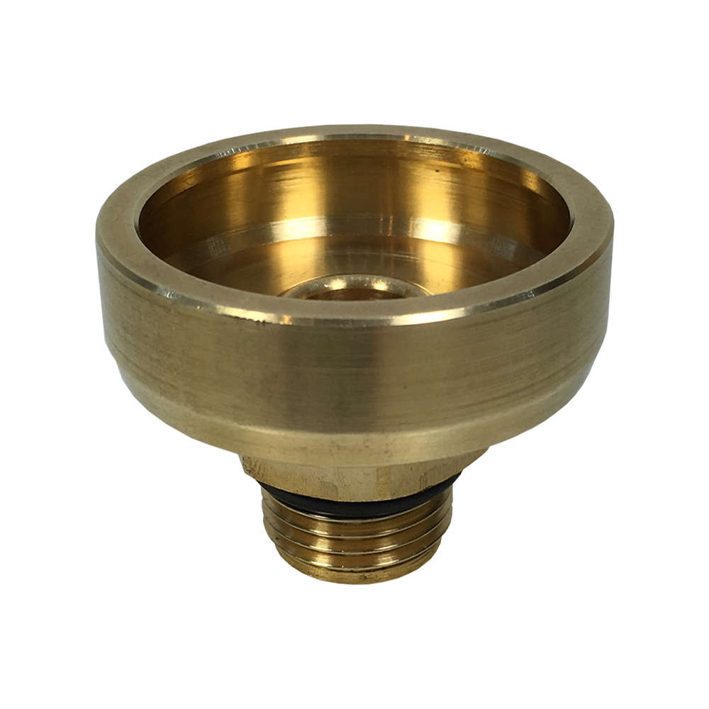 a circular brass fitting for use in France and Italy