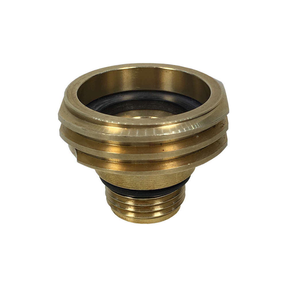 a small circular shaped brass fitting that allow you to refill in several European countries