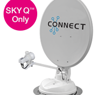 large white 85cm maxview connect satellite for sky q only pink sticker in the left hand corner