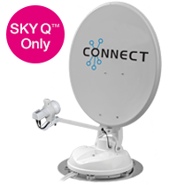large white 85cm maxview connect satellite for sky q only pink sticker in the left hand corner