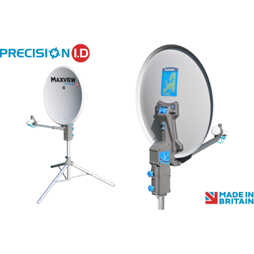 the blue and white maxview precision id view of the front and back